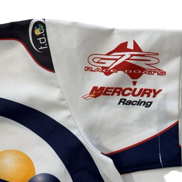 KOMBAT Trask Development Co. Button Up Graphic Shirt‎ Mens Medium Boats Racing - Picture 6 of 16